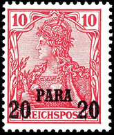 10 Pfennig Reichspost Mit Aufdruck "20 PARA" In Type II, Tadellos Postfrisch, Michel 100,-, Katalog: 13II ** - Turkey (offices)