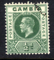 Gambia 1921 - 22 KGV 1/2d Dull Green Used SG 86 ( R677 ) - Gambia (...-1964)