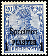 1 Piaster Auf 20 Pfg Germania Mit Zusätzlichem Aufdruck "Specimen", Tadellos Ungebraucht, Gepr. Bothe BPP, Mi. 180.-, Ka - Turkey (offices)