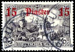 10 Pa. Auf 5 Pfg - 25 Pia. Auf 5 M. Germania Mit Wz., 12 Werte Komplett, Dazu Die 1 Pia. In B-Farbe, Rundgestempelt, Die - Turkey (offices)