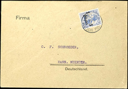 1 Piaster Auf 20 Pfennig Germania, Marke Mit Spiegelverkehrter Lochung P.M. ( Firma Paul Milberg ) Auf Brief Nach Hann.  - Turkey (offices)