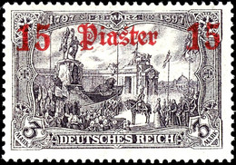 3 Mark Deutsches Reich Mit Wasserzeichen, Aufdruck "15 Piaster", Tadellos Postfrisch, Michel 380,-, Katalog: 46a ** - Turquie (bureaux)