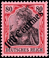 80 Pfennig Deutsches Reich Mit Aufdruck "100Centimes", Tadellos Postfrisch, Michel 190,-, Katalog: 52 ** - Deutsche Post In Der Türkei