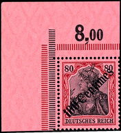 100 C. Auf 80 Pf. Tadellos Postfrische Linke Obere Bogenecke, Mi. 190,--, Katalog: 52ER ** - Turchia (uffici)