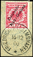 10 Pf. Krone/Adler Lilarot Auf Briefstück, Klar Gest. FRIEDRICH-WILHELMSHAFEN 16/12 00 , Gepr. Dr. Lantelme Und Jäschke- - German New Guinea