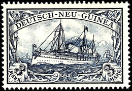 3 Pfg - 3 M. Kaiseryacht, Kurzsatz Ohne Die 5 M., Tadellos Postfrisch, Unsigniert, Sehr Schöne Kabinetterhaltung, Katalo - German New Guinea