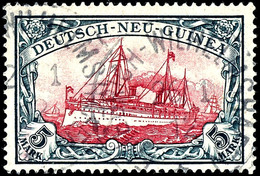 5 M. Kaiseryacht, Zentrisch Gestempelt "FRIEDRICH-WILHELMSHAFEN 26 1 12", Tadellose Erhaltung, Kabinett, Gepr. Dietrich, - Deutsch-Neuguinea