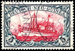 5 Mark Kaiseryacht, Tadellos, Gestempelt "SIMPSONHAFEN", Geprüft Bothe BPP, Michel 600,-, Katalog: 19 O - Duits-Nieuw-Guinea