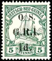 DIENSTMARKEN: 1 D Auf 3 Und 5 Pfg Kaiseryacht, Beide Werte Komplett, Tadellos Postfrisch, Kabinett, Sehr Selten, Auflage - Deutsch-Neuguinea