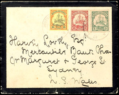 1901, Neu Guinea Zweiglinie (Singapore) A, Klar Auf Brief Mit 5 Pfg, 10 Pfg Und 25 Pfg Kaiseryacht, Nach Sydney In New S - Other & Unclassified
