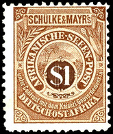 1 Dollar Seenpost Original Tadellos Ungebraucht Mit Kleinem Falzrest, Fotoattest Dr. Hartung: "farbfrisch, Normal Gezähn - German East Africa