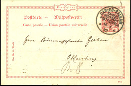 Vorläufer-Ganzsache 10 Pfennig Krone/Adler, Gestempelt "DAR-ES-SALAAM KAISERL.DEUTSCHE POSTAGENTUR" Mit Langem Bedarfste - German East Africa