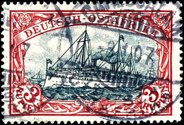 3 Rupien Kaiseryacht, Einwandfrei, Gestempelt "DARESSALAM", Michel 230,-, Katalog: 21b O - África Oriental Alemana