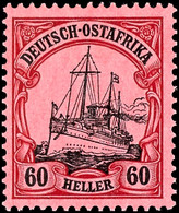 60 Heller Kaiseryacht, Tadellos Postfrisch, Geprüft Steuer BPP, Michel 90,-, Katalog: 37 ** - German East Africa