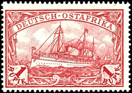 1 Rupie Kaiseryacht Gezähnt 25:17, Kriegsdruck, Tadellos Postfrisch Mit Voller Originalgummierung, Unsigniertes Luxusstü - German East Africa