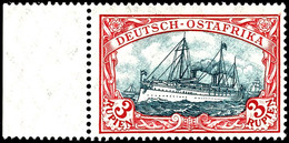 3 Rupien Kaiseryacht Mit Wasserzeichen, Tadellos Postfrisches, Linkes Randstück, Ohne Signatur, Michel 170,-, Katalog: 3 - German East Africa