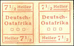 Wuga- Ausgabe, Zusammendruck 7 1/2 Heller Type I Und Type II, Ohne Gummi Wie Verausgabt, Geprüft  Dr. Pauligk BPP, Miche - Afrique Orientale