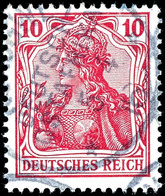 10 Pfg Germania Als 7 1/2 H. Verwendet, Sog. "Königsberg-Ausgabe", Zentrisch Gestempelt "KOROGWE / DEUTSCH-OSTAFRIKA 5 4 - Africa Orientale Tedesca