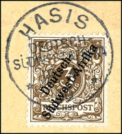 3 Pfennig Krone/Adler, Luxusbriefstück Mit Stempel "HASIS", Geprüft Steuer BPP, Katalog: 1a BS - Duits-Zuidwest-Afrika