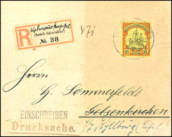 25 Pfg Kaiseryacht, Einzelfrankatur Auf Drucksache Als Einschreiben Von "KOLMANNSKUPPE 06 5 00" Nach Kyllburg (Eifel)m B - German South West Africa