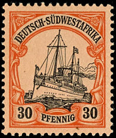 30 Pfennig Kaiseryacht, Ungebraucht, Einwandfrei Erhalten, Fotobefund Steuer BPP, Michel 100,-, Katalog: 16 * - Africa Tedesca Del Sud-Ovest