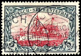 1 Mark Bis 5 Mark Kaiseryacht, Gestempelt, Höchstwert Gepr. Pauligk, Mi. 345.-, Katalog: 2023 O - Africa Tedesca Del Sud-Ovest
