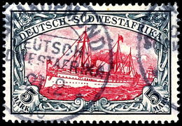 5 M. Kaiseryacht, Gestempelt, Gepr.  Czimmek BPP, Mi. 200.-, Katalog: 23 O - Duits-Zuidwest-Afrika