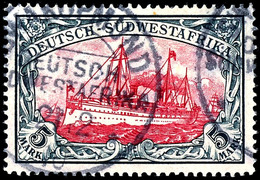 5 M. Kaiseryacht, Gestempelt, Gepr.  Czimmek BPP, Mi. 200.-, Katalog: 23 O - África Del Sudoeste Alemana
