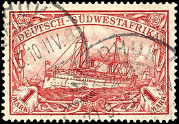 1 Mark Kaiseryacht, Gestempelt, Tadellos, Michel 95,-, Katalog: 29A O - Deutsch-Südwestafrika