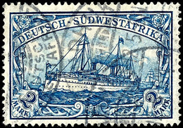 2 Mark Kaiseryacht, Gestempelt, Tadellos, Michel 95,-, Katalog: 30A O - Africa Tedesca Del Sud-Ovest