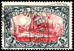 5 Mark Kaiseryacht Mit Wasserzeichen, Gelblichrot Quarzend, Tadellos, Gestempelt "GROOTFONTEIN", Geprüft Czimmek, Michel - German South West Africa