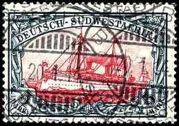 5 Mark Kaiseryacht, Sauber Gestempelt "KARIBIB DSWA", Tadellos, Befund Steuer BPP, Michel 370,-, Katalog: 32Aa O - Deutsch-Südwestafrika