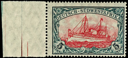 5 Mark Kaiseryacht, Tadellos Ungebrauchtes Linkes Randstück, Fotobefund Steuer BPP, Michel 45,-, Katalog: 32Ab * - Sud-Ouest Africain Allemand