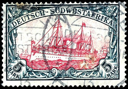 5 Mark Kaiseryacht Gestempelt "TSUMEB", Leicht Nachgezähnt, Sonst Einwandfrei, Fotobefund Steuer BPP, Michel 450,-, Kata - África Del Sudoeste Alemana