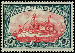 5 Mark Kaiseryacht, Sehr Sauber Ungebraucht, Nur Kleine Gummimatte Stelle, Fast Postfrisch, Geprüft Steuer BPP, Michel F - Africa Tedesca Del Sud-Ovest