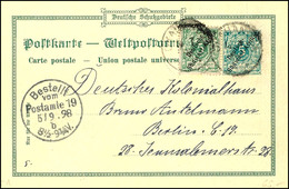 Privatganzsache 5 Pfennig, Bildseite Kommissariat Windhuk, Zusatzfrankatur Michel Nr.6, Gestempelt "OKAHANDJA", Ankunfts - German South West Africa