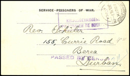 1915, Gedruckte Kriegsgefangenenkarte Vom Fort Napier, Peitermaritzburg 28.12.15 Mit Gedruckten Neujahrswünschen, Vorder - África Del Sudoeste Alemana