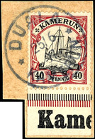 40 Pfennig Kaiseryacht Vom Unterrand Mit Teil Des Landesnamens, Gestempelt "DUALA", Tadellos, Geprüft Steuer BPP, Katalo - Kamerun