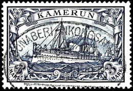 3 Mark Kaiseryacht, Tadellos Mit Auf Diesem Hohen Wert Seltenem Stempel "BONABERI-NKONGSAMBA BAHNPOST", Geprüft Bothe BP - Kamerun