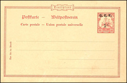 Britische Besetzung, Ganzsache 10 Pfennig Kaiseryacht, Aufdruck C.E.F. 1 D, Ungebraucht, Selten, Michel 100,-, Katalog:  - Kamerun