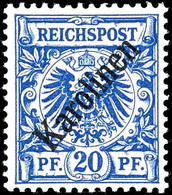 20 Pfg Krone/Adler Mit Diagonalem Aufdruck "Karolinen", Tadellos Postfrisch, Gepr. Bothe BPP, Mi. 700.-, Katalog: 4I ** - Caroline Islands