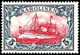 5 Mark Ohne Wasserzeichen, Postfrisch, Luxus, Michel 700,-  Gepr. Bothe BPP, Katalog: 19 ** - Karolinen