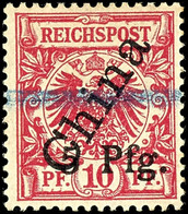 5 Pfg. Auf 10 Pfg Krone/Adler Steilaufdruck, Aufdruck-Type 2, Tadellos Ungebraucht, Gepr. Jäschke-L. BPP, Katalog: 1II * - Kiautschou