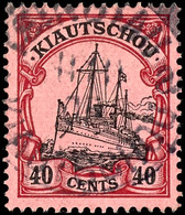 40 Cents Kaiseryacht, Gestempelt, Tadellos, Michel 120,-, Katalog: 23 O - Kiautchou