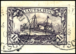 1 1/2 Dollar Ohne Wasserzeichen Tadellos Auf Briefstück, Tiefst Gepr. Thier Und Bothe, Mi. 2000,--, Katalog: 26A BS - Kiautschou