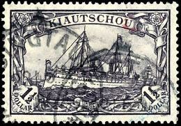 1 1/2 $ Kaiseryacht Mit Wz., Friedensdruck, Zentrisch Gestempelt K1 "TSINGTAU A 23 / 6 06", Gut Gezähnt, Kleine Rötelspu - Kiautschou