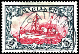 3 Pfg - 5 M. Kaiseryacht Ohne Wz., 13 Werte Komplett, Tadellos Rundgestempelt, Gepr., Mi. 1.000.-, Katalog: 7/19 O - Isole Marianne