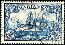 2 Mark Kaiseryacht, Gestempelt, Tadellos, Geprüft Friedemann, Michel 110,-, Katalog: 17 O - Mariana Islands