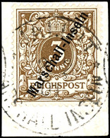 3 Pfennig Krone/Adler Mit Aufdruck "Marshall-Inseln", Tadelloses Briefstück Mit Zeitgerechter Entwertung "JALUIT MARSHAL - Marshall