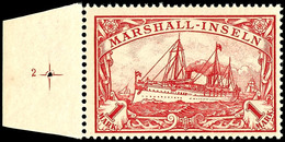 1 M. Kaiseryacht Mit Linkem Bogenrand Und Passerkreuz, Tadellos Postfrisch, Unsigniert, Luxus!, Katalog: 22 ** - Marshall-Inseln